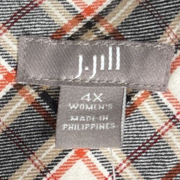 NWT J Jill Women’s Plus Size 4X Black Flata Plaid Top Boho Cottagecore MSRP $90 - Picture 6 of 16